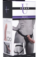 XR Brands Strap U Brazen 8 Inch Silicone Dildo With Harness