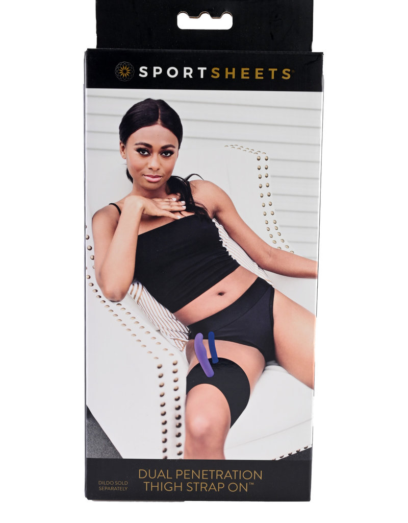 Sportsheets Dual Penetration Thigh Adjustable Strap-On - Black
