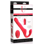 XR Brands Strap U Strap U Mighty-Thrust Thrusting & Vibrating Strapless Strap-On with Remote Control - Pink