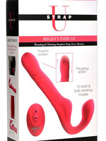 XR Brands Strap U Strap U Mighty-Thrust Thrusting & Vibrating Strapless Strap-On with Remote Control - Pink