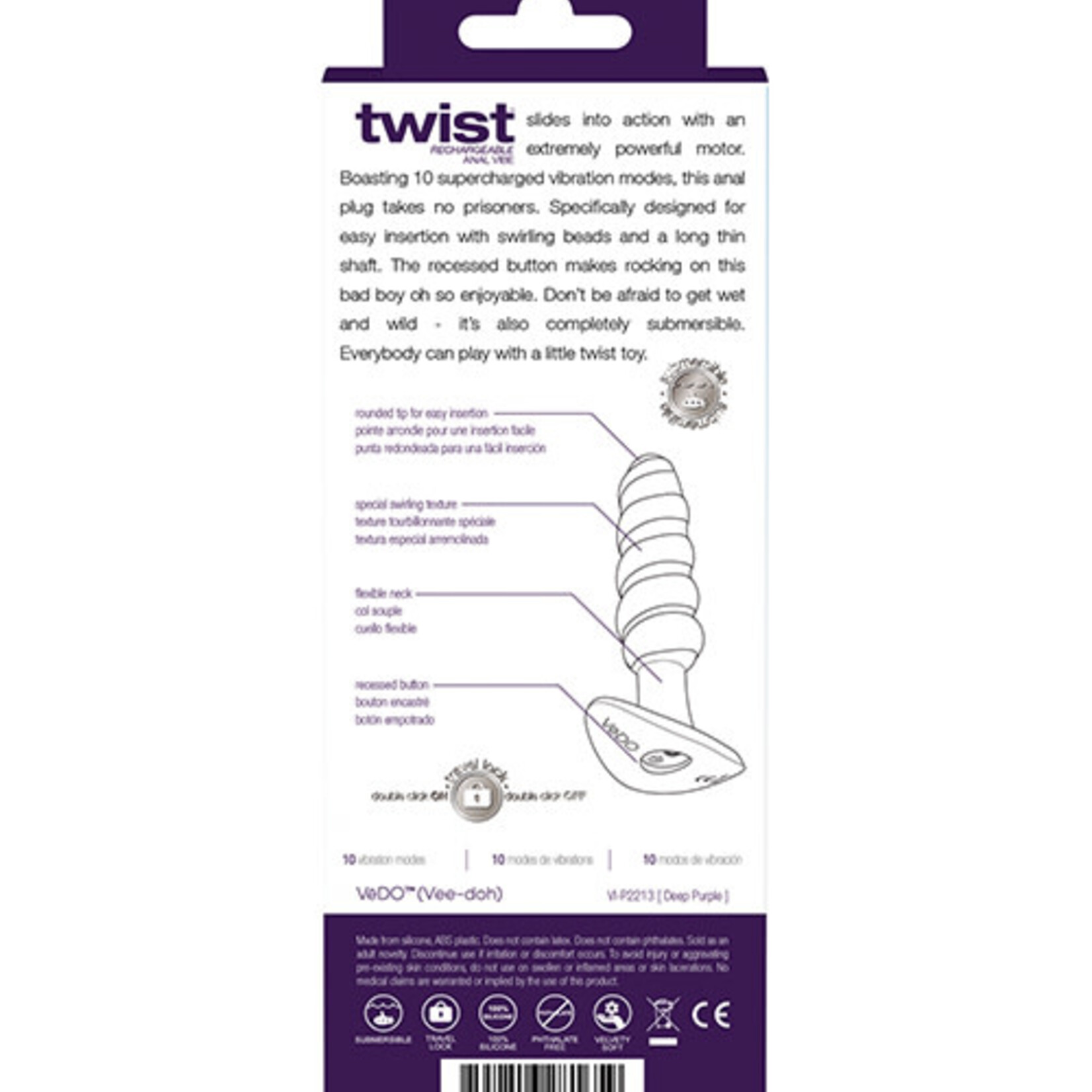VeDO Vedo Twist Rechargeable Silicone Anal Plug