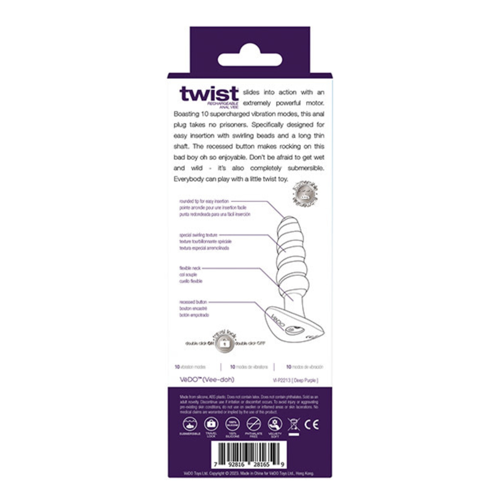 VeDO Vedo Twist Rechargeable Silicone Anal Plug