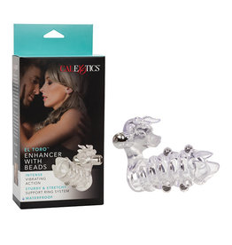 Calexotics El Toro Enhancer With Beads With Removable Stimulator Waterproof 3.5 Inch Clear