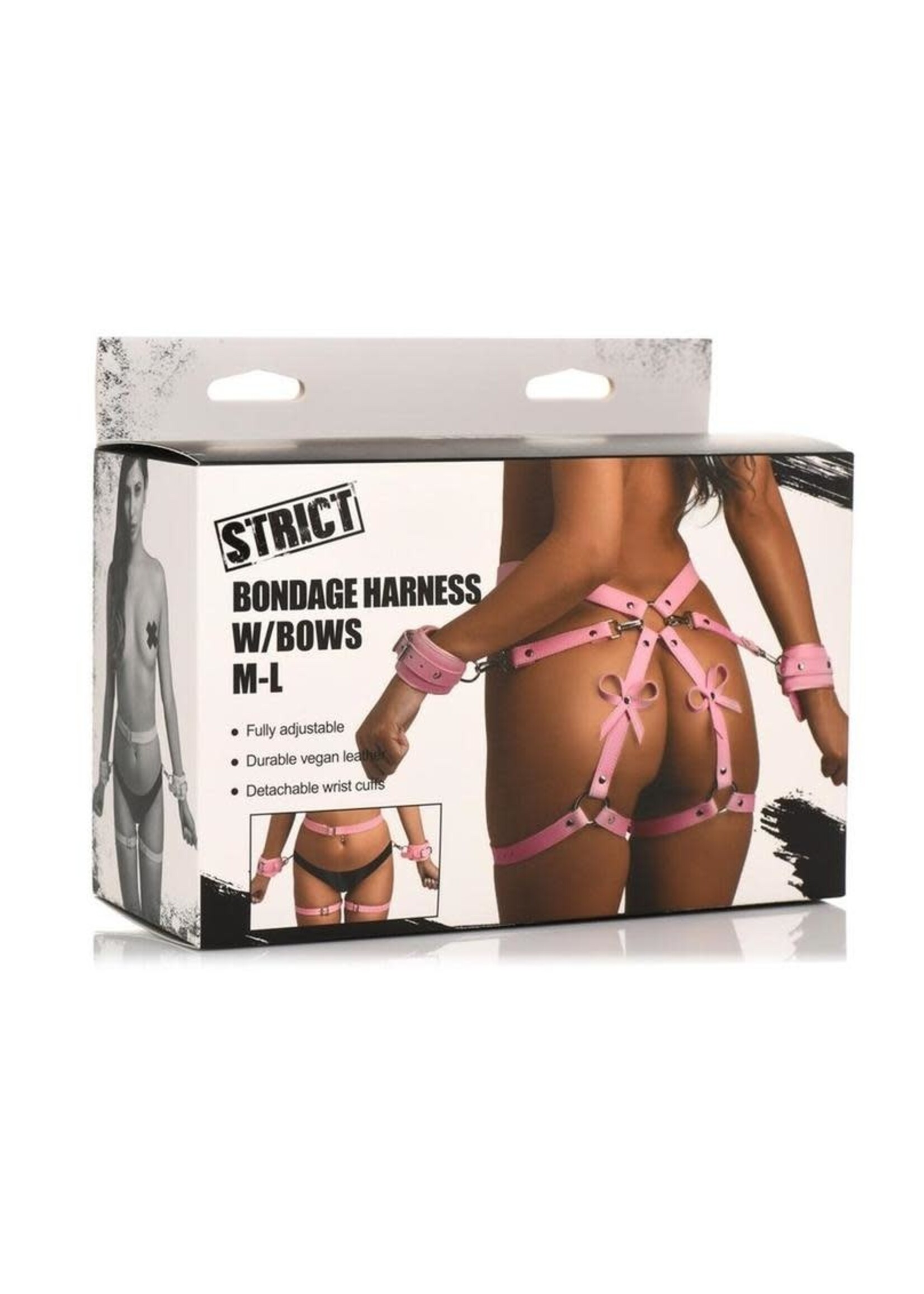 XR Brands Strict Strict Bondage Harness with Bows - Pink