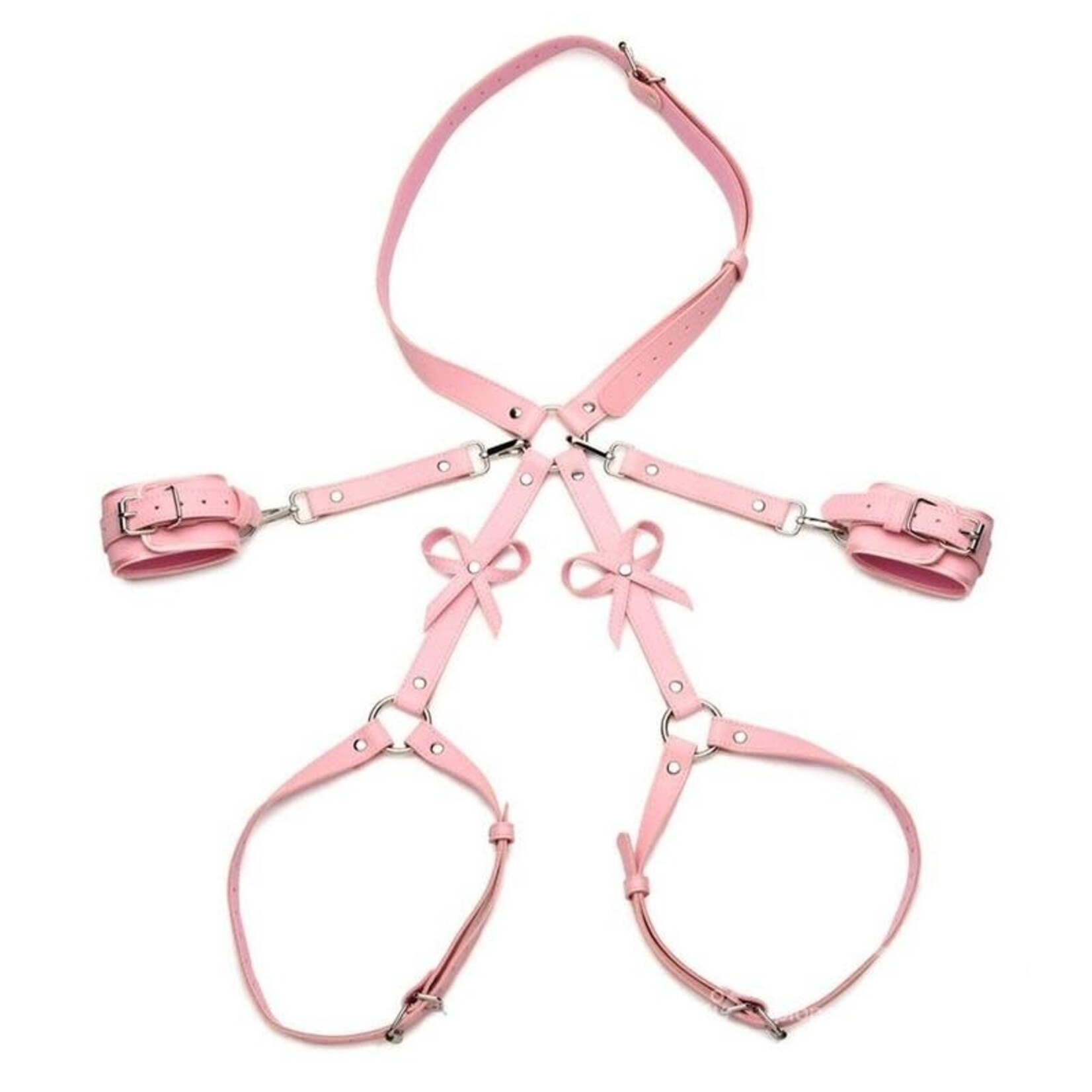 XR Brands Strict Strict Bondage Harness with Bows - Pink