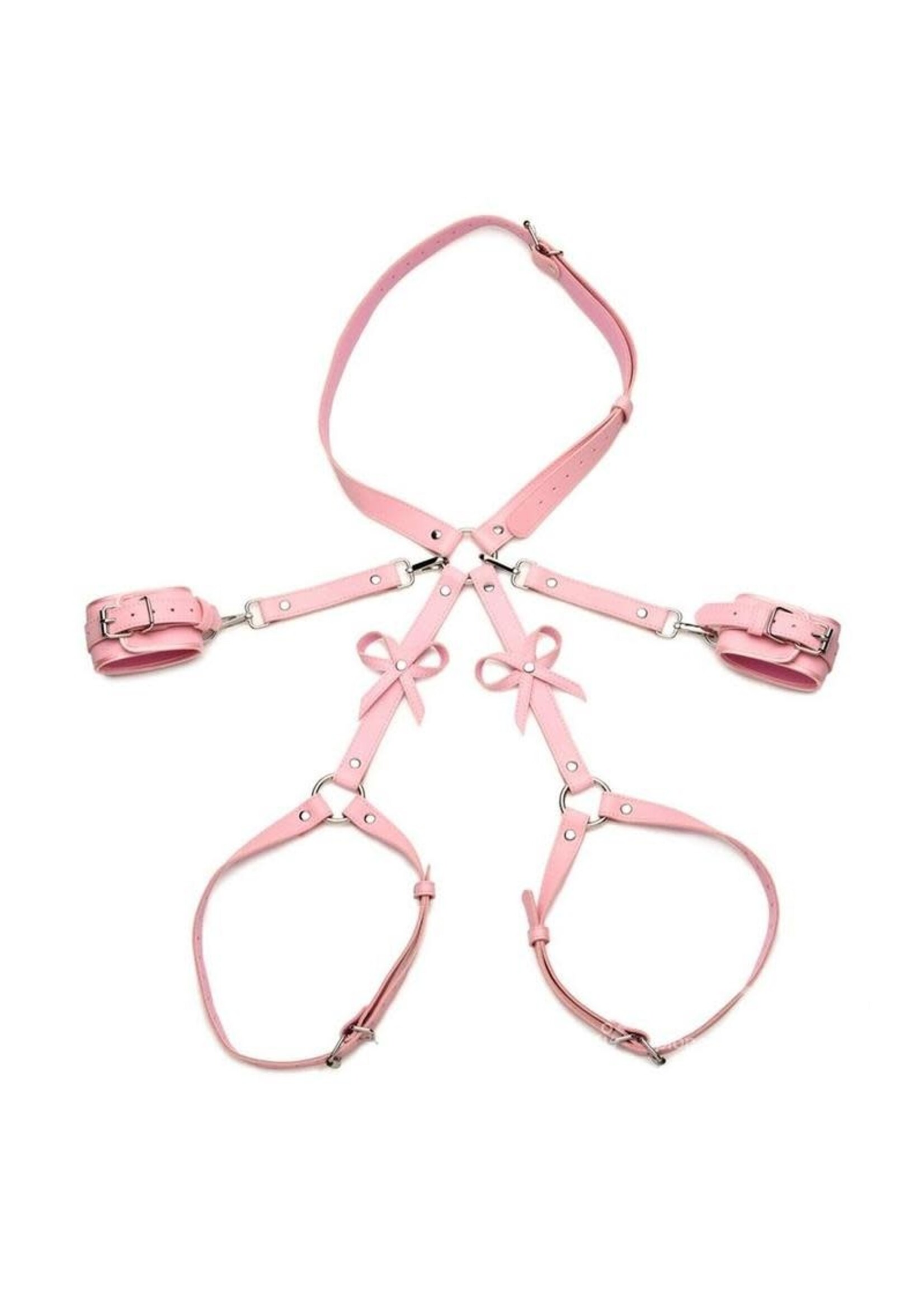 XR Brands Strict Strict Bondage Harness with Bows - Pink