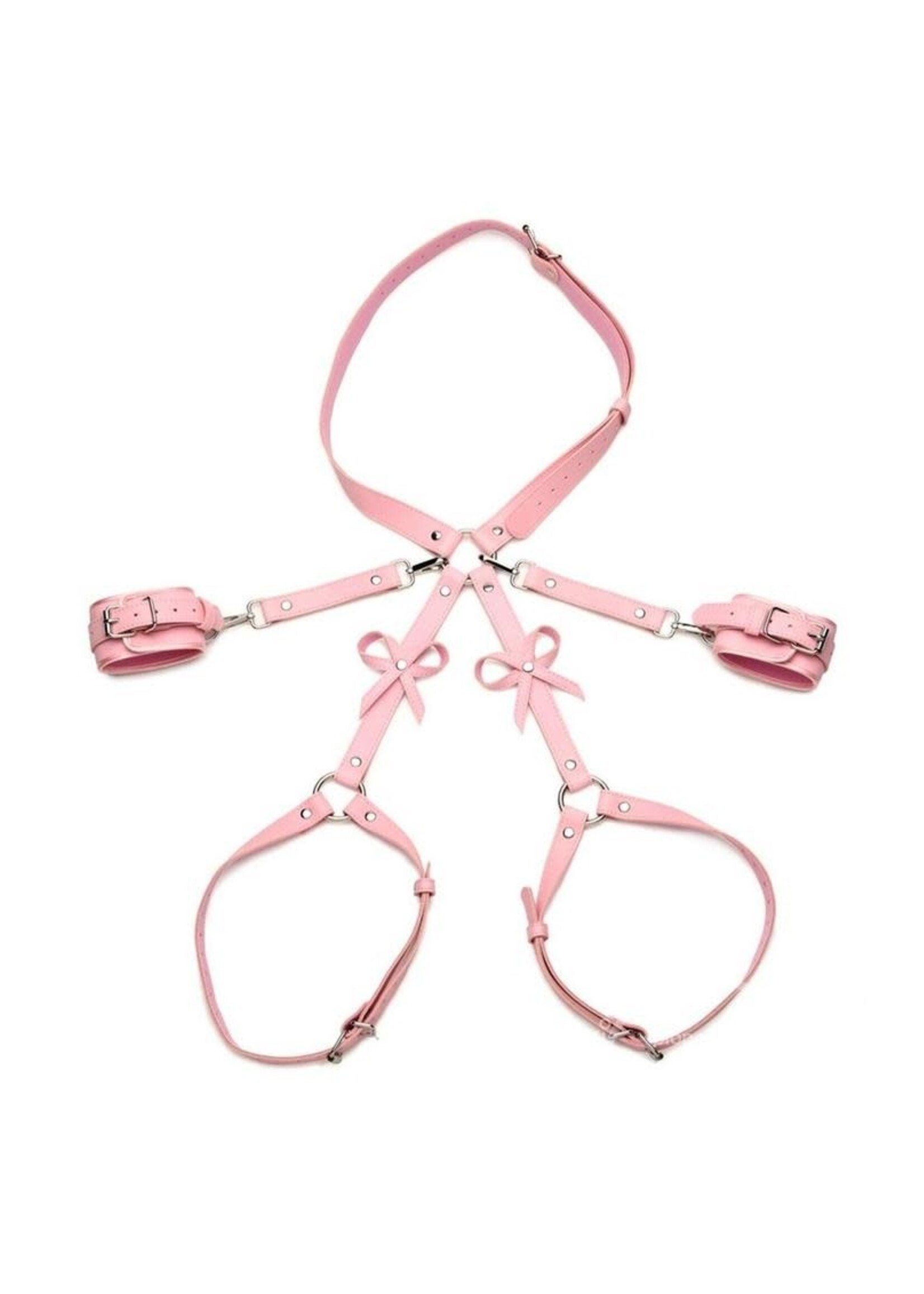 XR Brands Strict Strict Bondage Harness with Bows - Pink