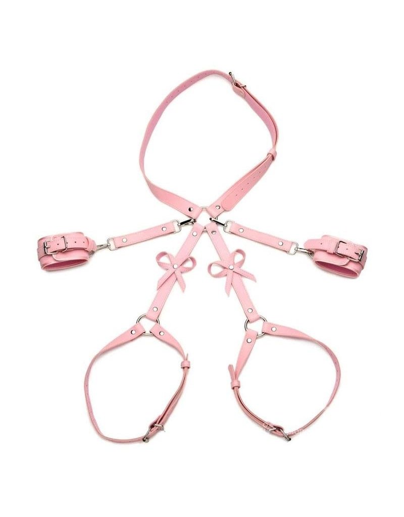 XR Brands Strict Strict Bondage Harness with Bows - Pink
