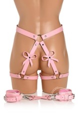 XR Brands Strict Strict Bondage Harness with Bows - Pink