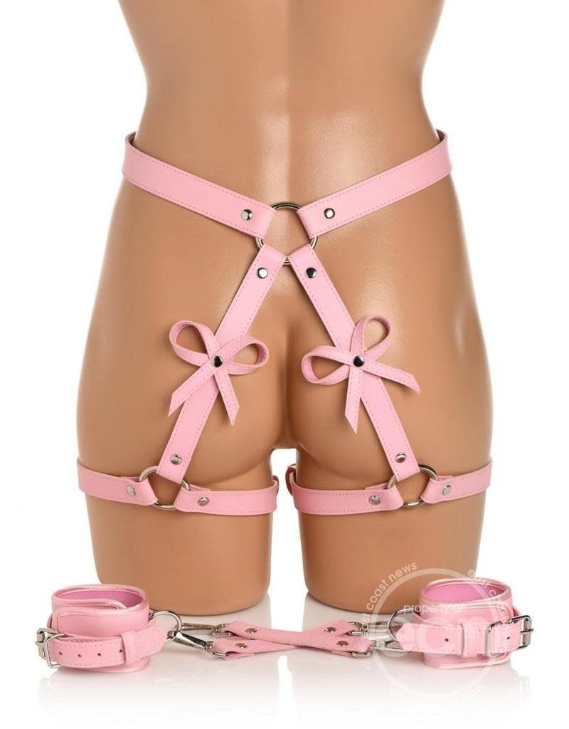 XR Brands Strict Strict Bondage Harness with Bows - Pink