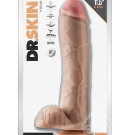 Blush Novelties Dr. Skin Mr. Savage Dildo with Balls and Suction Cup 11.5in - Vanilla