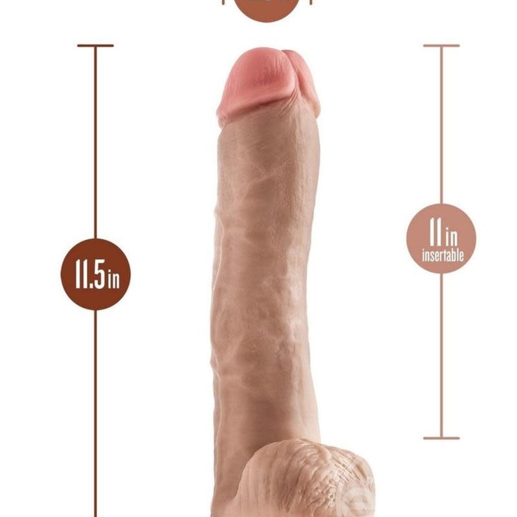Blush Novelties Dr. Skin Mr. Savage Dildo with Balls and Suction Cup 11.5in - Vanilla