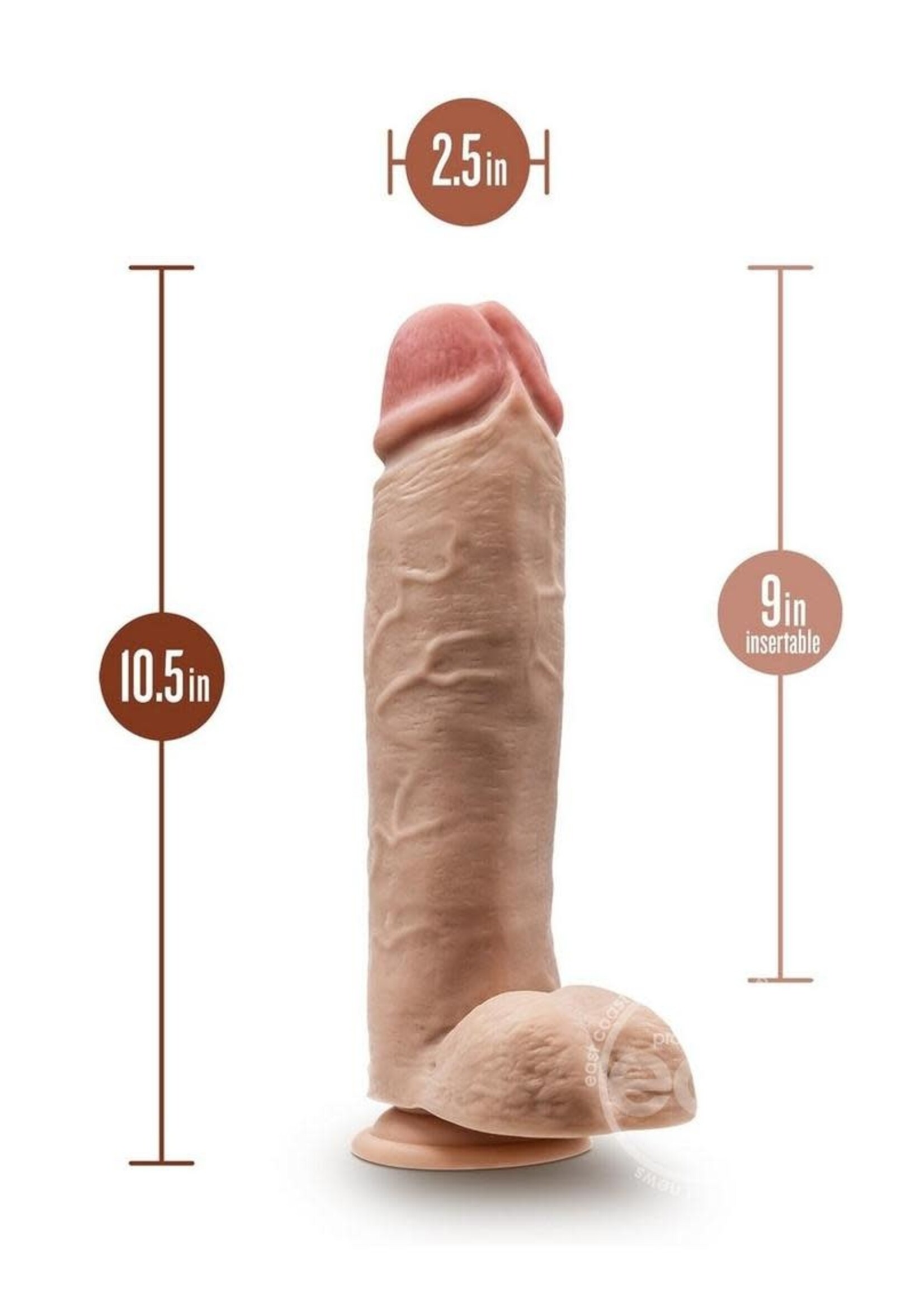 Blush Novelties Dr. Skin Mr. Mister Dildo with Balls and Suction Cup 10.5in - Vanilla