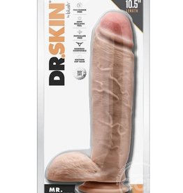 Blush Novelties Dr. Skin Mr. Mister Dildo with Balls and Suction Cup 10.5in - Vanilla