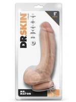 Blush Novelties Dr. Skin Mr. Mayor Dildo with Balls and Suction Cup 9in - Vanilla