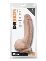 Blush Novelties Dr. Skin Mr. Mayor Dildo with Balls and Suction Cup 9in - Vanilla