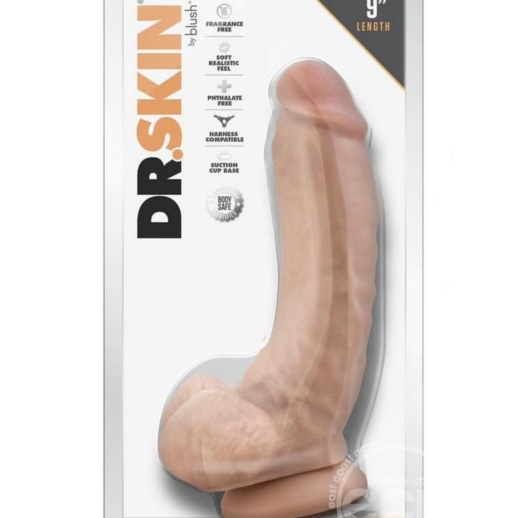 Blush Novelties Dr. Skin Mr. Mayor Dildo with Balls and Suction Cup 9in - Vanilla