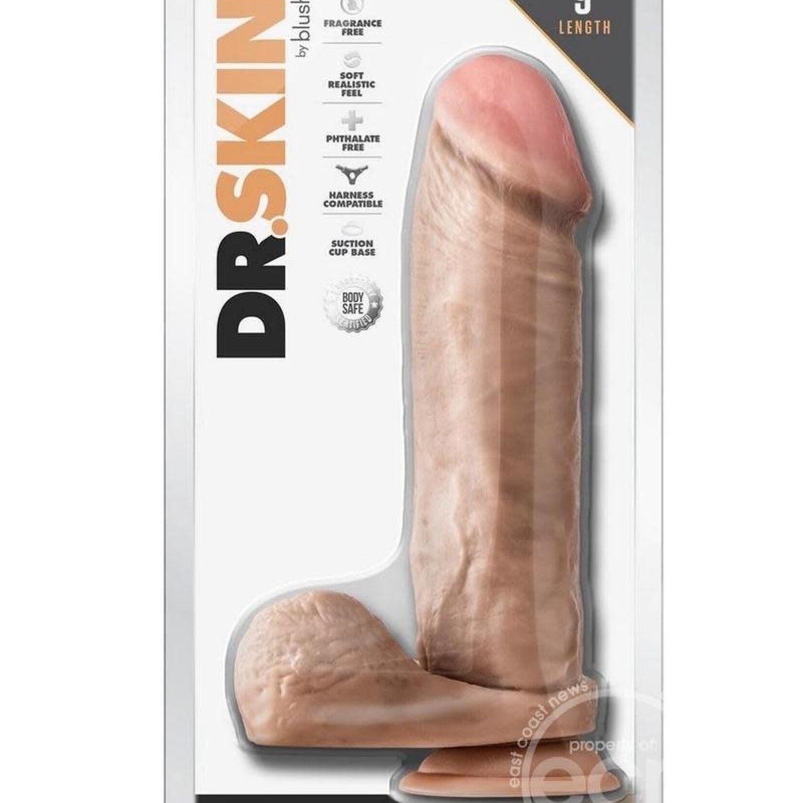 Blush Novelties Dr. Skin Mr. Magic Dildo with Balls and Suction Cup 9in - Vanilla