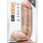 Blush Novelties Dr. Skin Mr. D Dildo with Balls and Suction Cup 8.5in - Vanilla