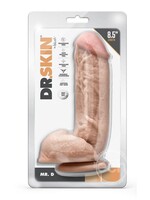 Blush Novelties Dr. Skin Mr. D Dildo with Balls and Suction Cup 8.5in - Vanilla