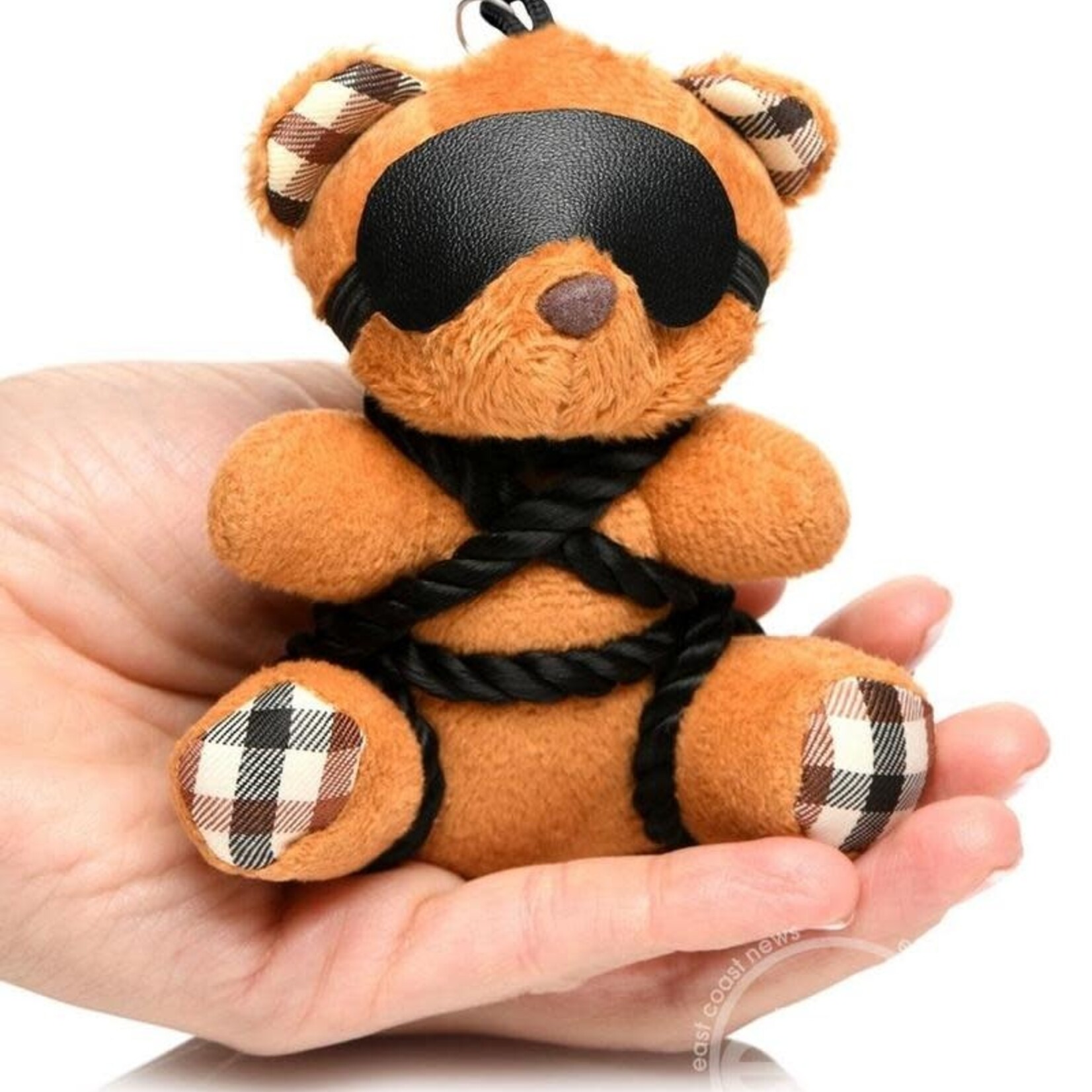 XR Brands Master Series Master Series Rope Teddy Bear Keychain - Brown