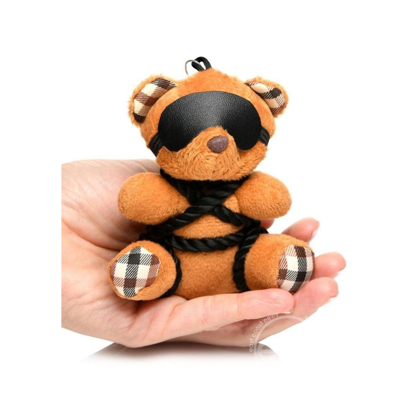 XR Brands Master Series Master Series Rope Teddy Bear Keychain - Brown