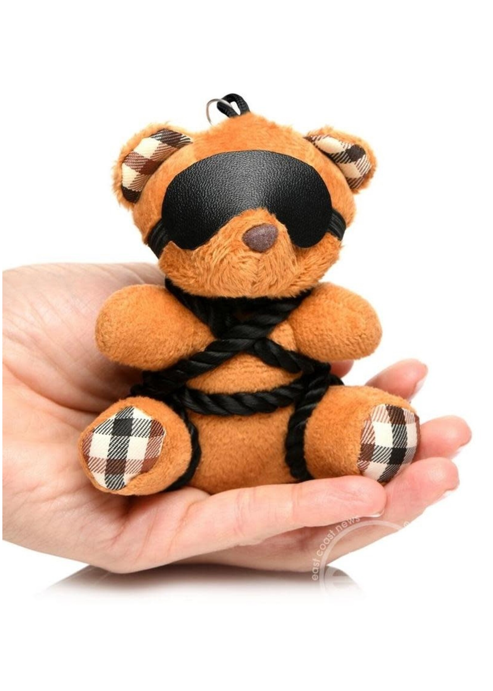 XR Brands Master Series Master Series Rope Teddy Bear Keychain - Brown