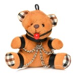 XR Brands Master Series Master Series Gagged Teddy Bear Keychain - Brown