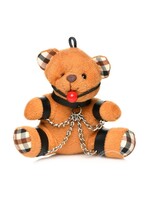 XR Brands Master Series Master Series Gagged Teddy Bear Keychain - Brown