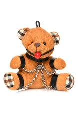 XR Brands Master Series Master Series Gagged Teddy Bear Keychain - Brown
