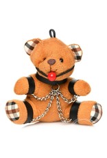 XR Brands Master Series Master Series Gagged Teddy Bear Keychain - Brown