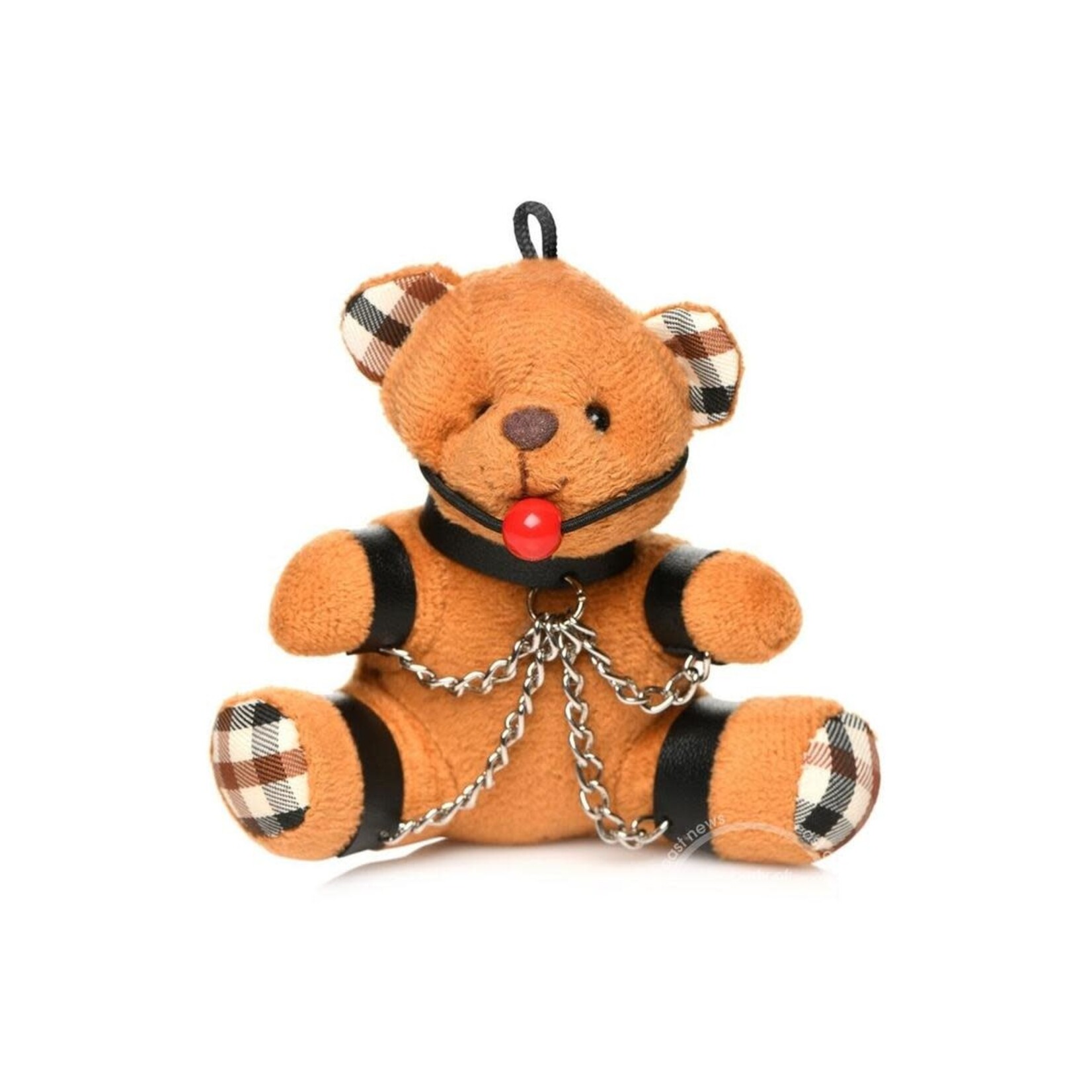 XR Brands Master Series Master Series Gagged Teddy Bear Keychain - Brown
