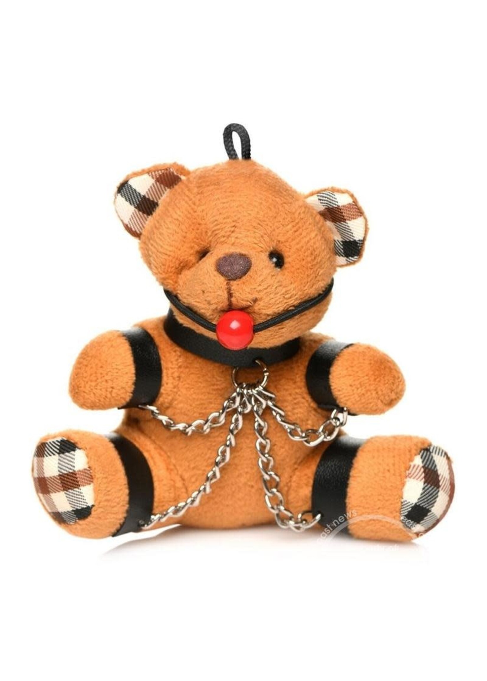 XR Brands Master Series Master Series Gagged Teddy Bear Keychain - Brown