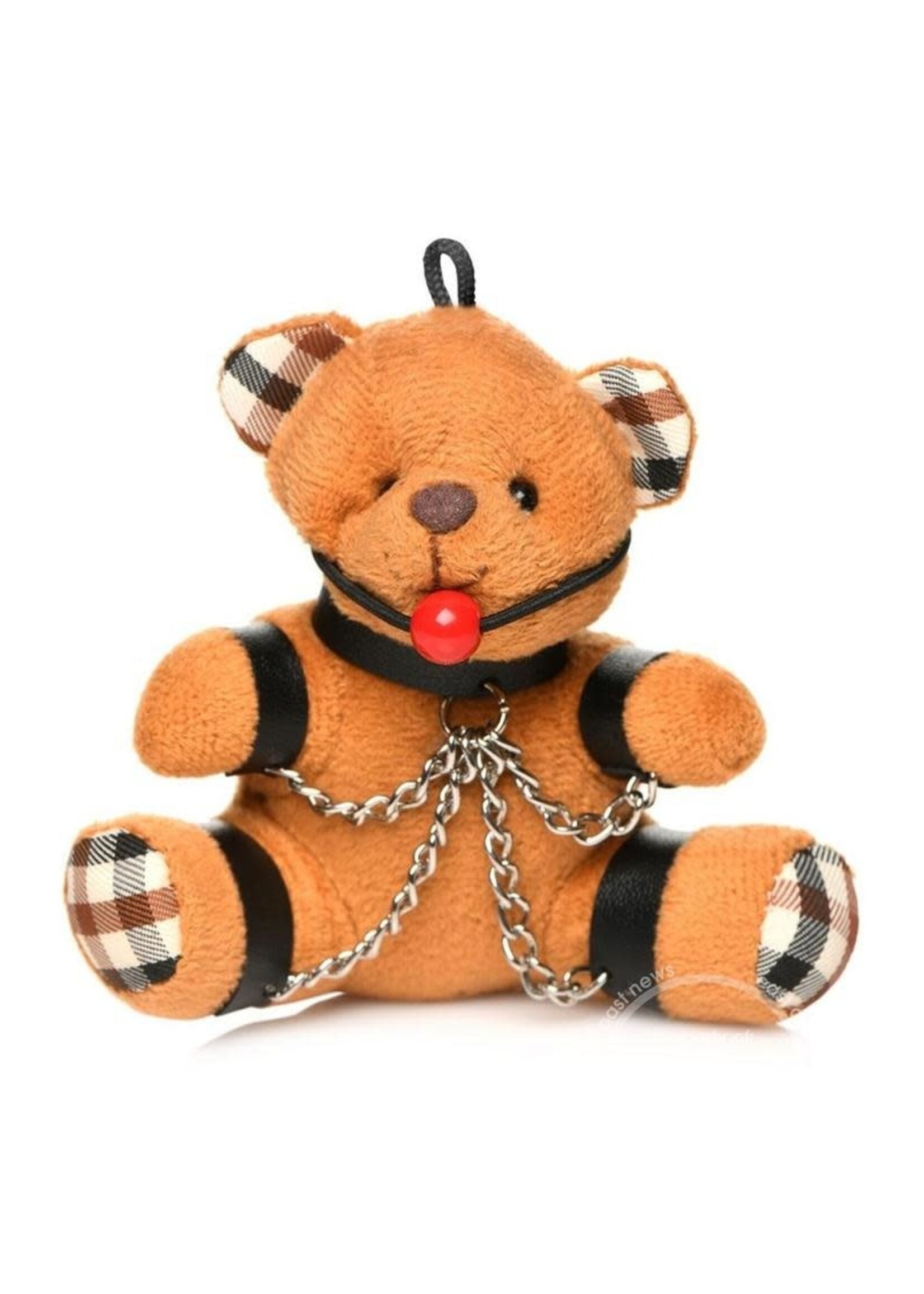 XR Brands Master Series Master Series Gagged Teddy Bear Keychain - Brown