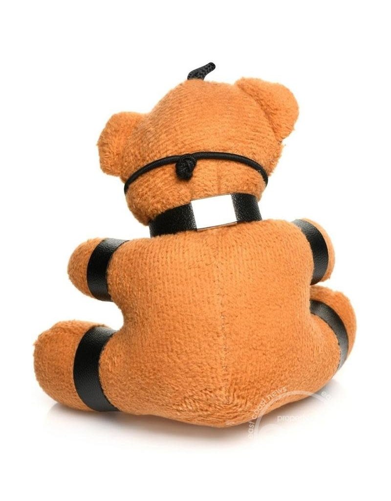 XR Brands Master Series Master Series Gagged Teddy Bear Keychain - Brown