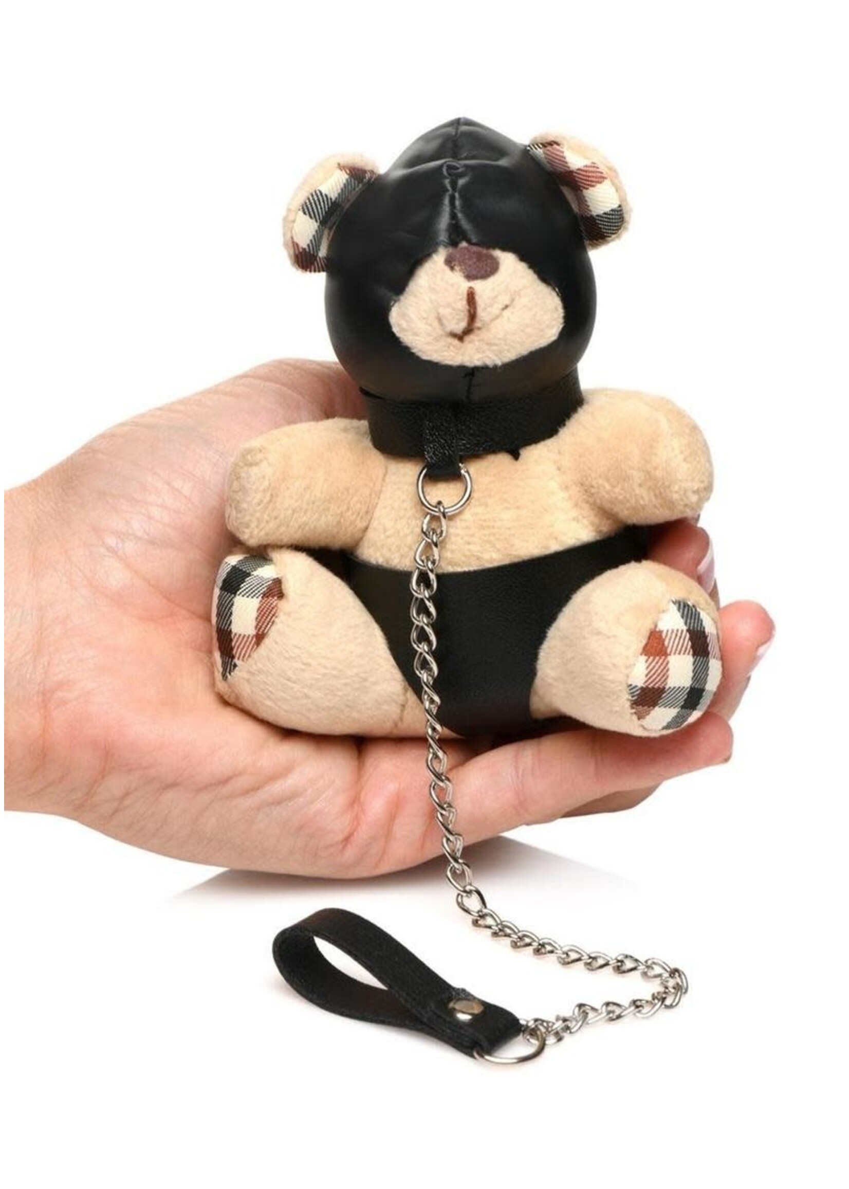 XR Brands Master Series Master Series Hooded Teddy Bear Keychain - Tan