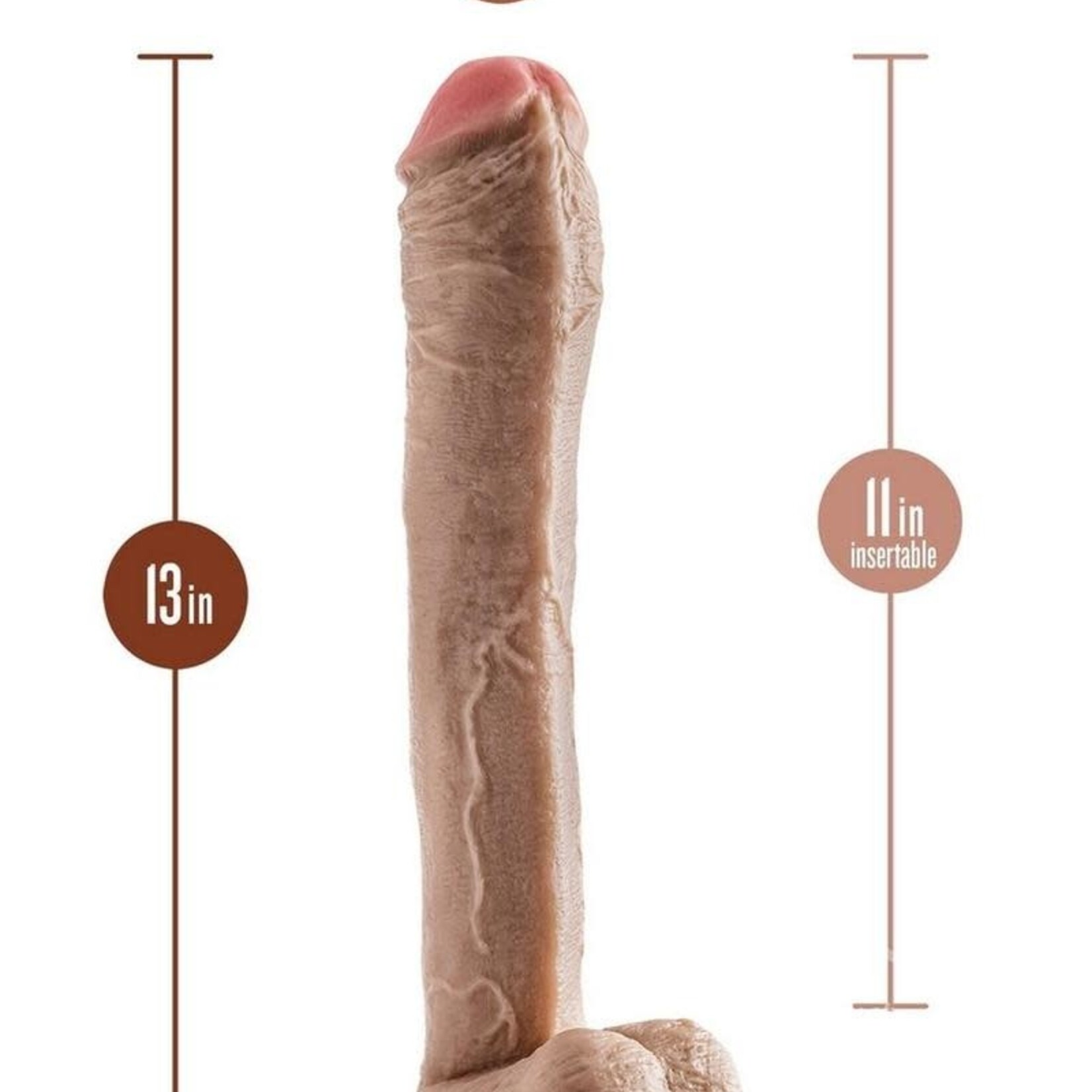Blush Novelties Dr. Skin Mr. Ed Dildo with Balls and Suction Cup 13in - Vanilla