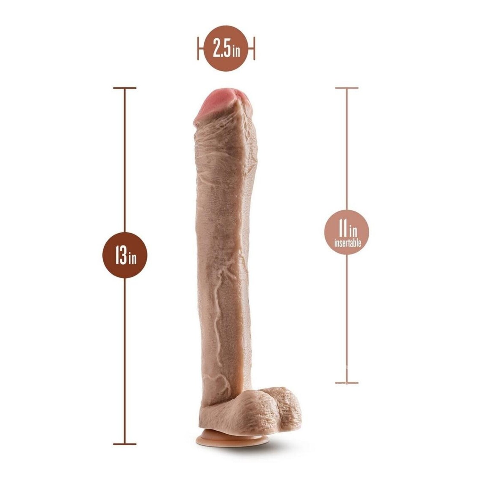 Blush Novelties Dr. Skin Mr. Ed Dildo with Balls and Suction Cup 13in - Vanilla