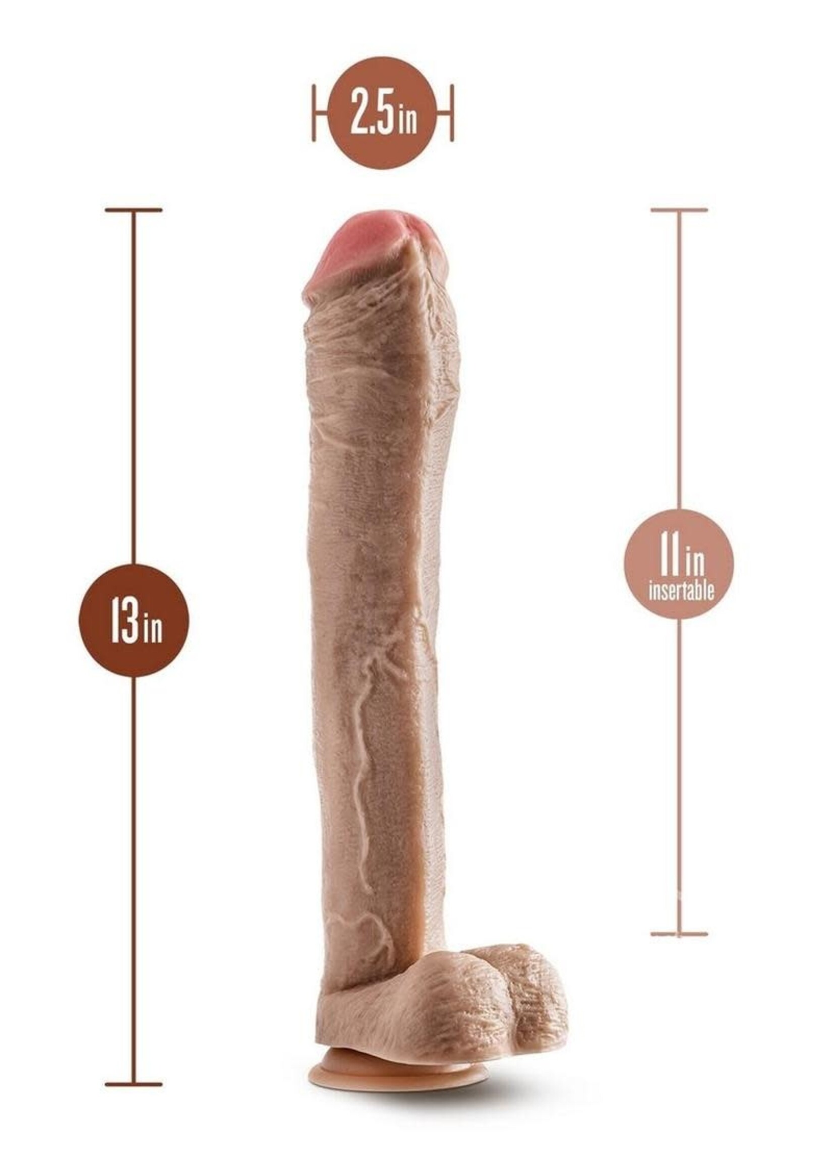 Blush Novelties Dr. Skin Mr. Ed Dildo with Balls and Suction Cup 13in - Vanilla