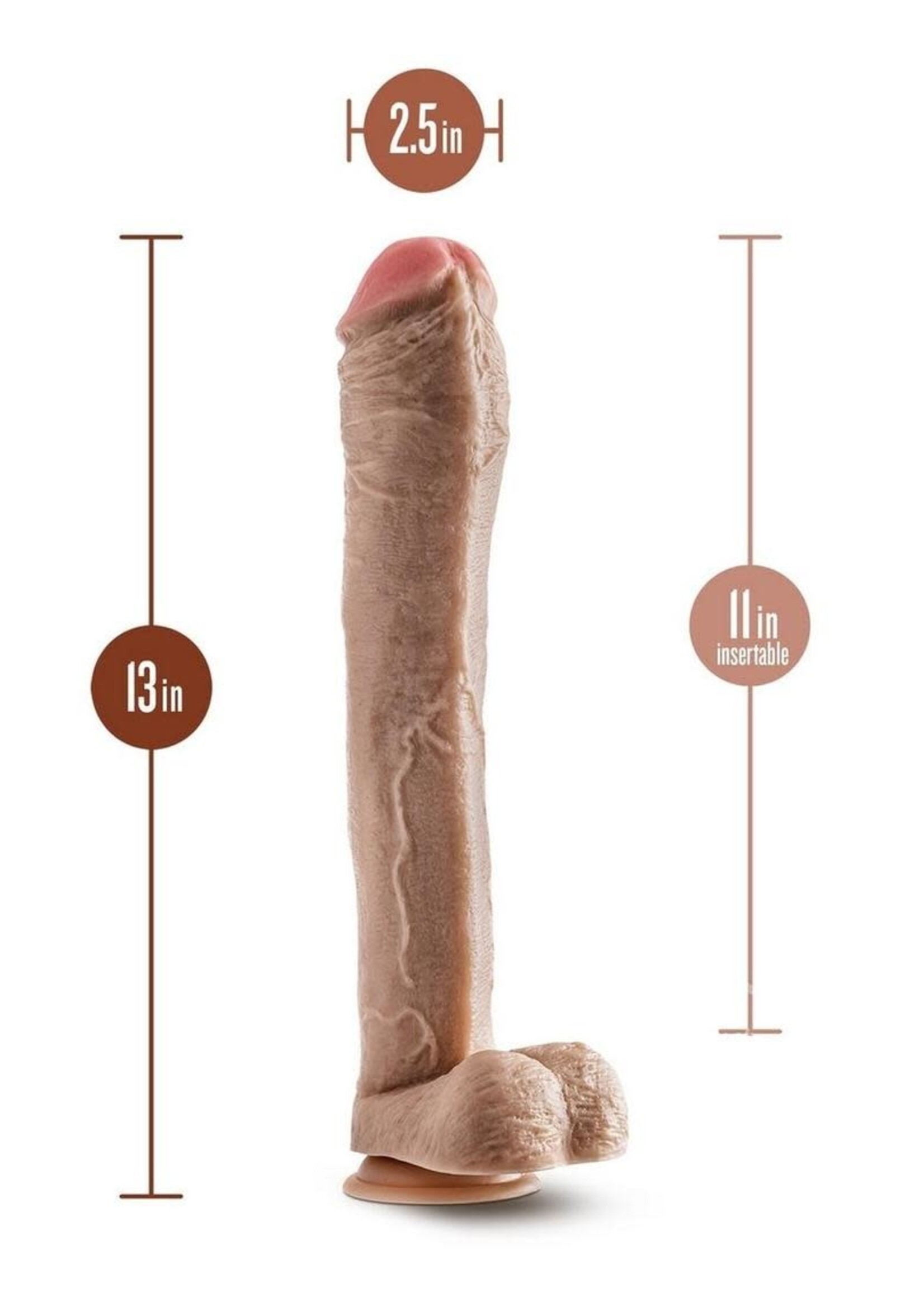 Blush Novelties Dr. Skin Mr. Ed Dildo with Balls and Suction Cup 13in - Vanilla