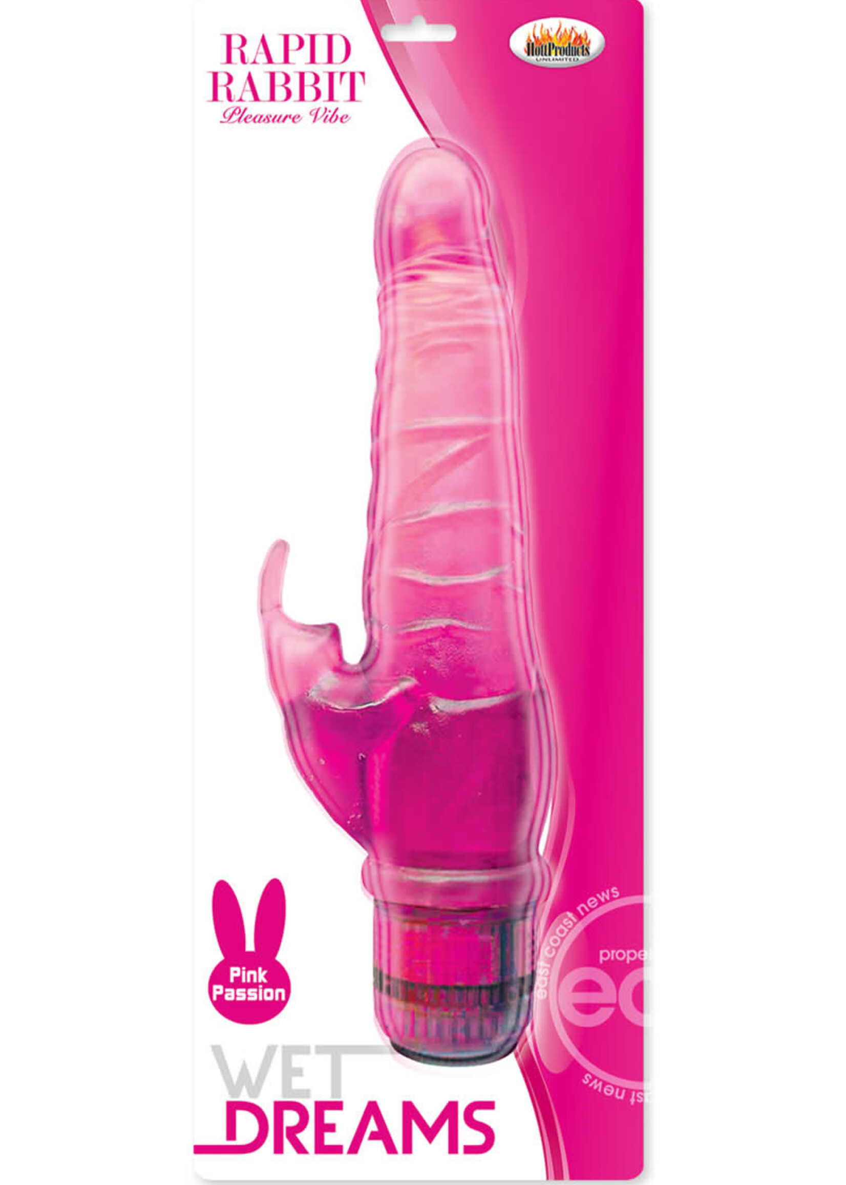 HOTT PRODUCTS Wet Dreams Rapid Rabbit Pleasure Vibe Water Resistant Vibrator