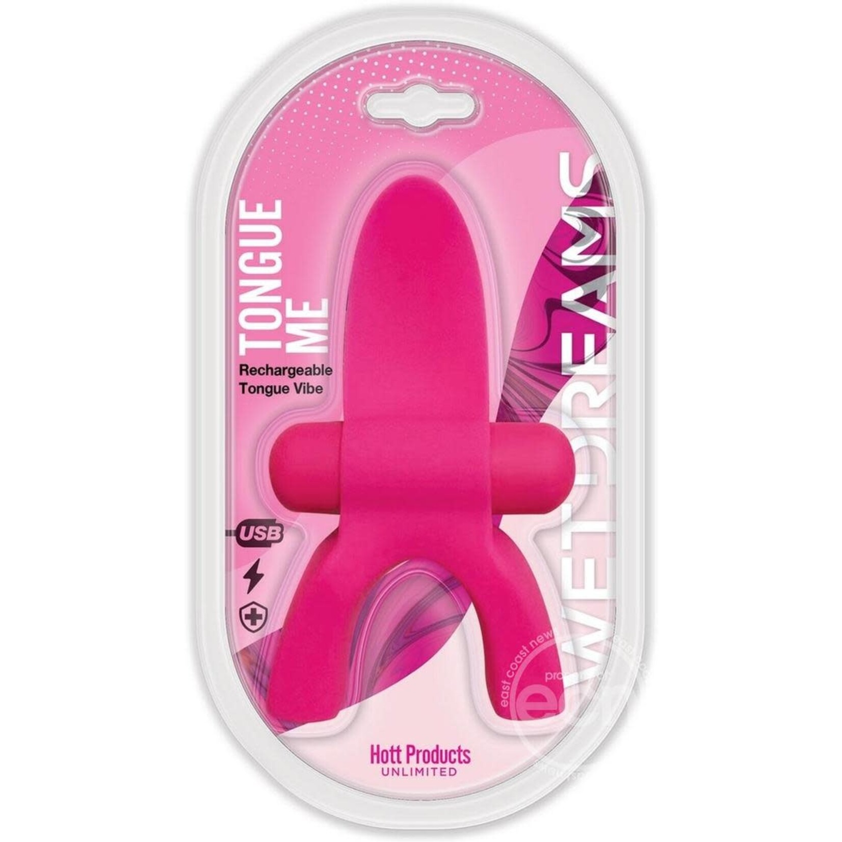 HOTT PRODUCTS Tongue Me Extreme Silicone Tongue Vibrator with Mouth Guard - Pink
