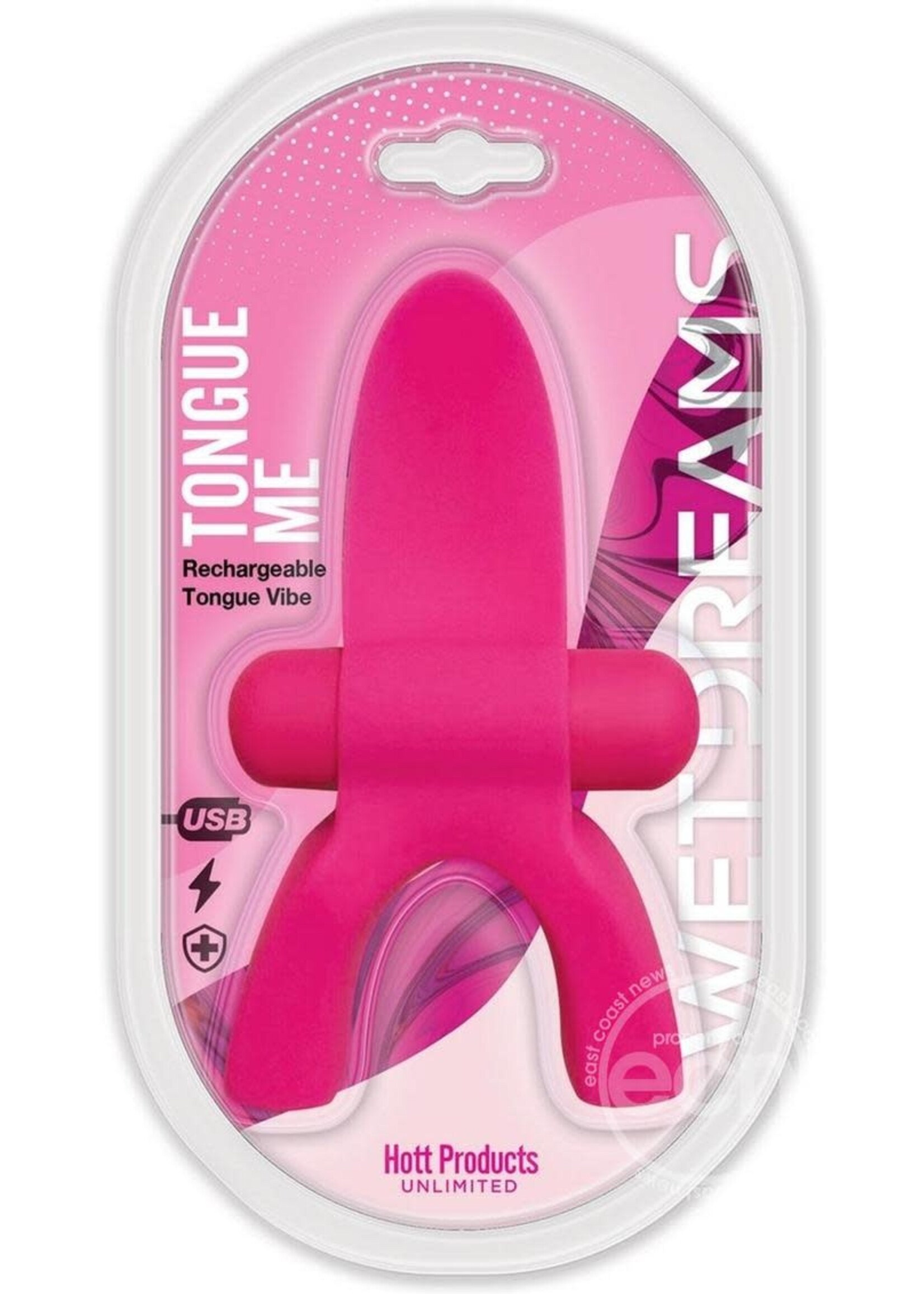 HOTT PRODUCTS Tongue Me Extreme Silicone Tongue Vibrator with Mouth Guard - Pink