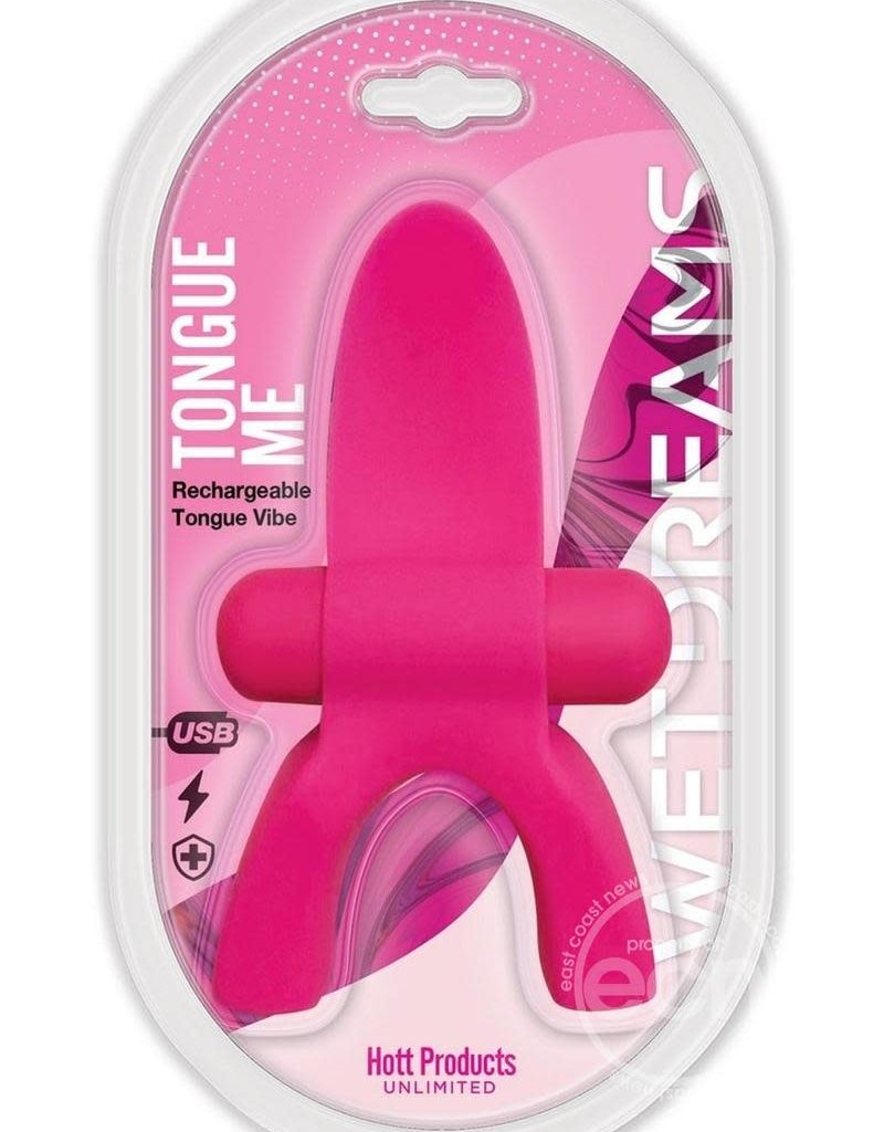 HOTT PRODUCTS Tongue Me Extreme Silicone Tongue Vibrator with Mouth Guard - Pink