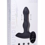 XR Brands Thunder Plugs Thunder Plugs Vibrating & Thrusting Silicone Rechargeable Plug with Remote Control - Black