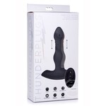 XR Brands Thunder Plugs Thunder Plugs Vibrating & Thrusting Silicone Rechargeable Plug with Remote Control - Black