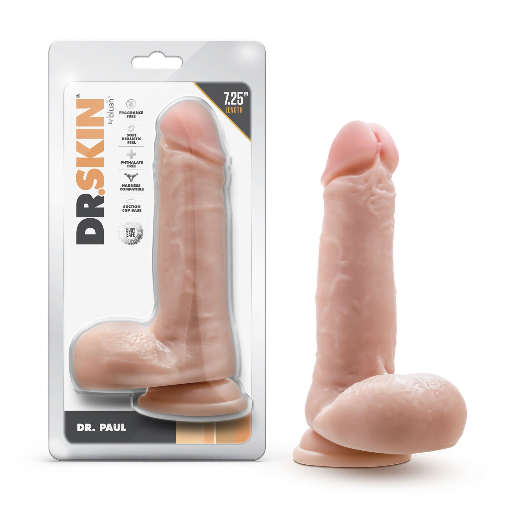 Blush Novelties Dr. Skin - Dr. Paul - 7.25 Inch Dildo With Balls