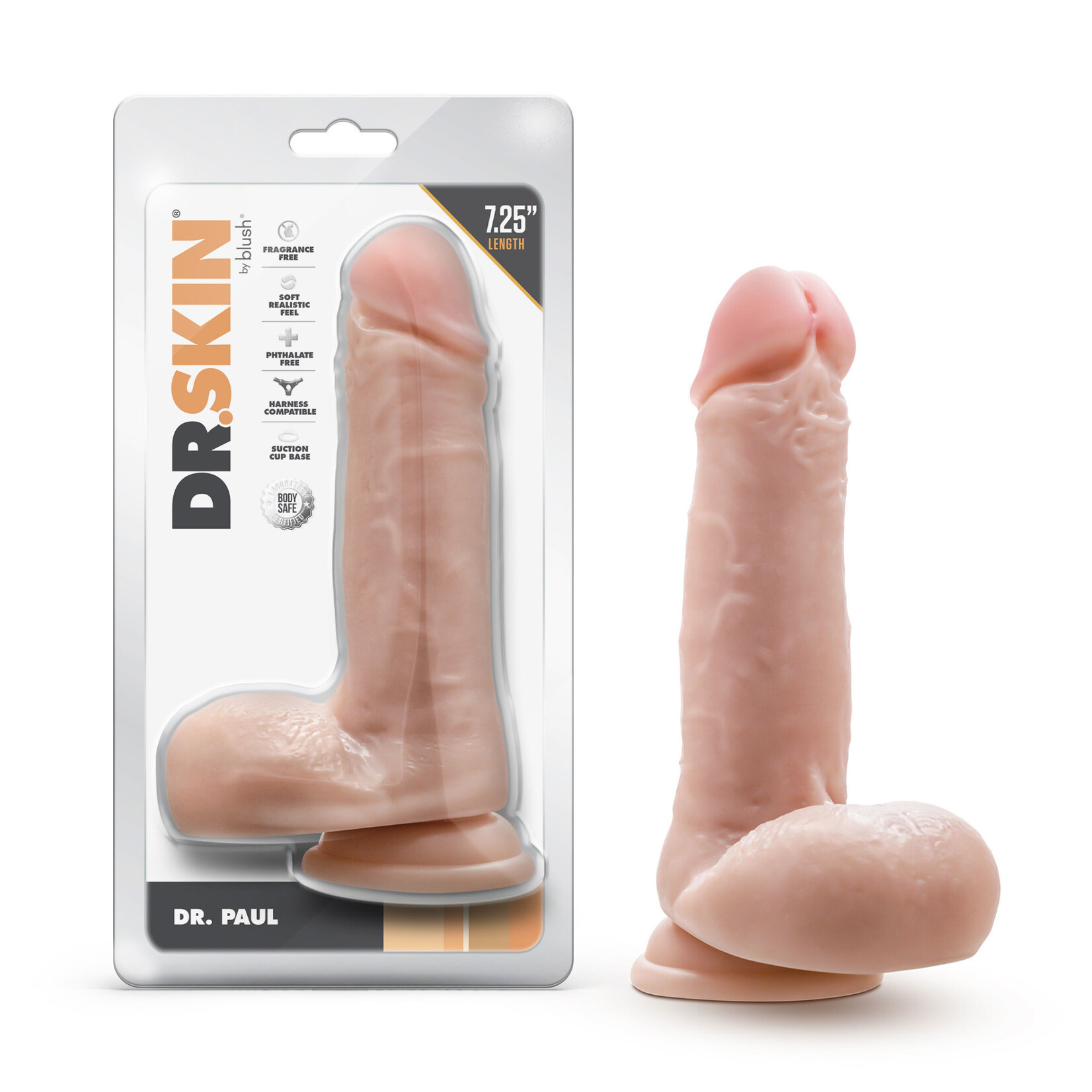 Blush Novelties Dr. Skin - Dr. Paul - 7.25 Inch Dildo With Balls