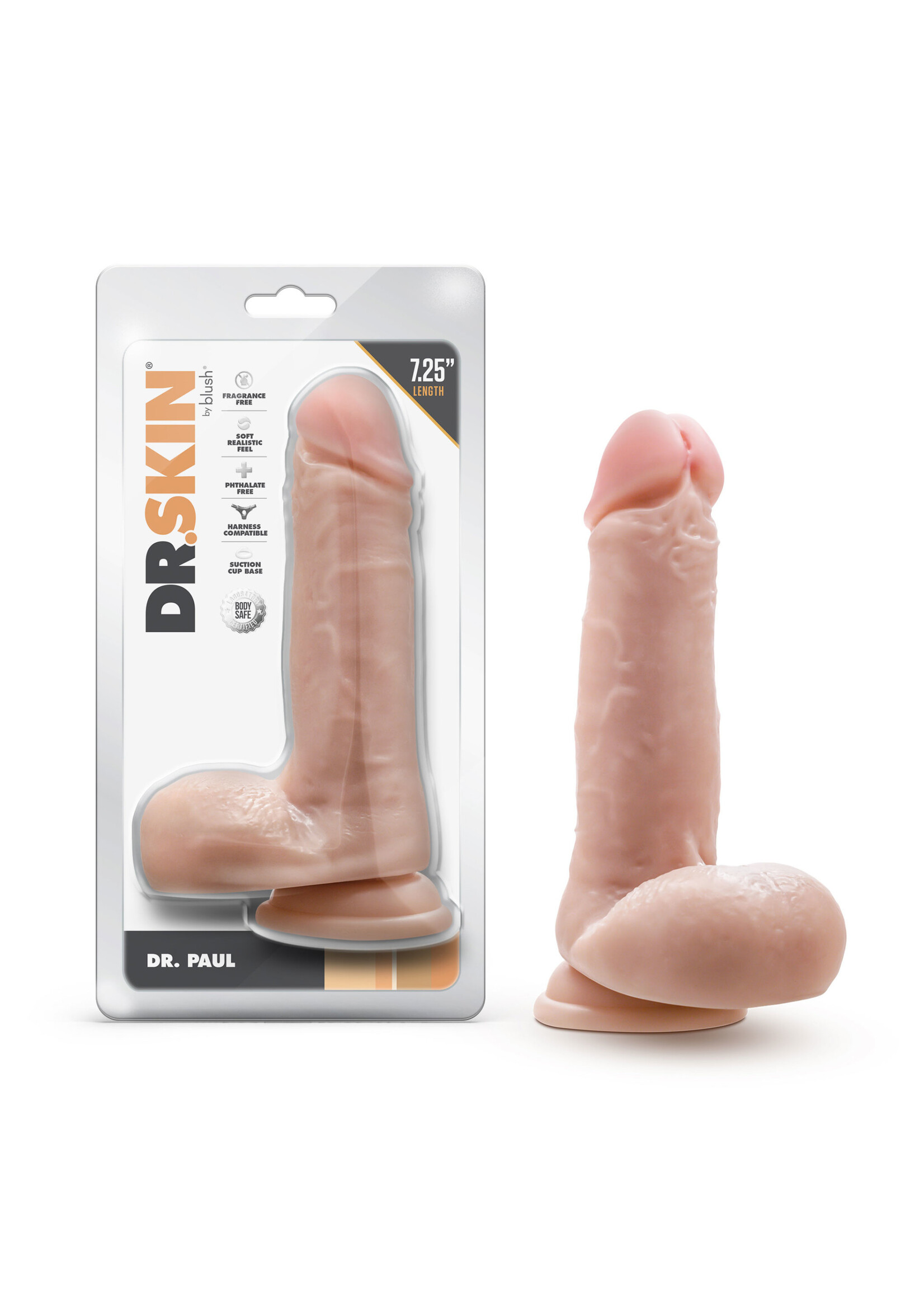Blush Novelties Dr. Skin - Dr. Paul - 7.25 Inch Dildo With Balls