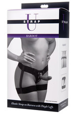 XR Brands Bardot Elastic Strap on Harness With Thigh Cuffs